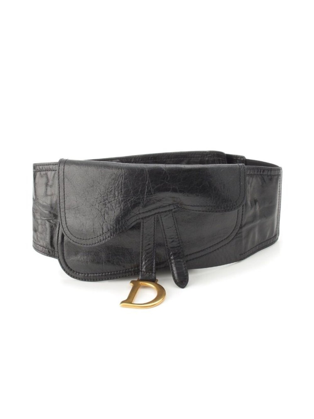 Dior Saddle Leather Waist Pouch Belt Black